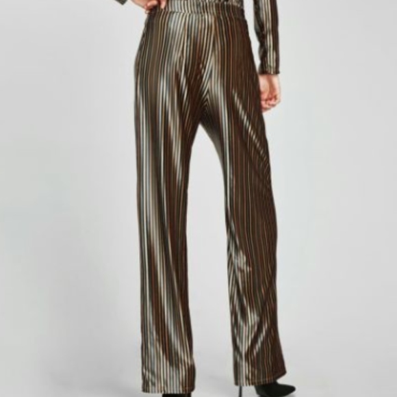 Zara Grey Velvet Trousers Size M L